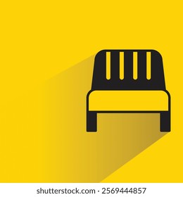 sofa icon with shadow on yellow background