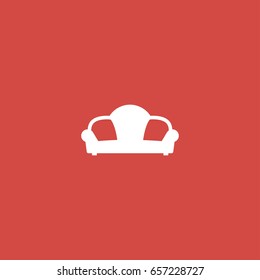 sofa icon. sign design. red background