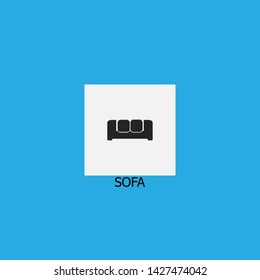 sofa icon sign signifier vector