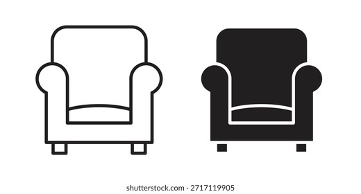 Sofa icon silhouette vector designs. Editable Strokes