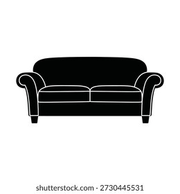 Sofa icon silhouette vector illustration