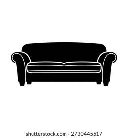 Sofa icon silhouette vector isolated