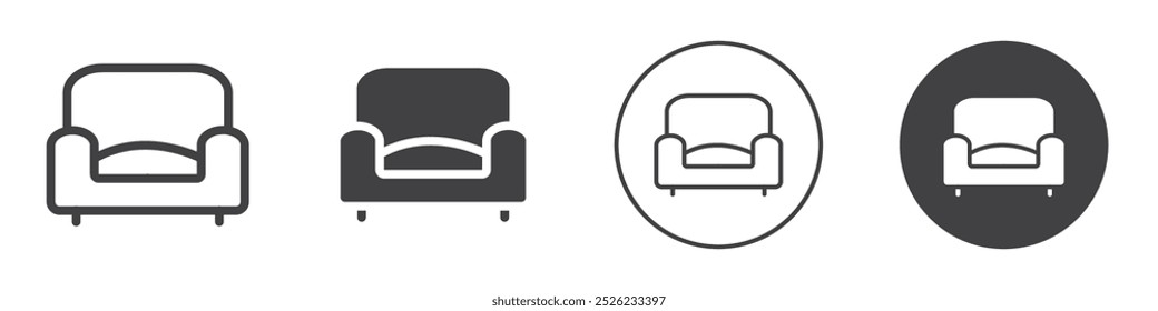 Sofa icon Simple outline vector logo