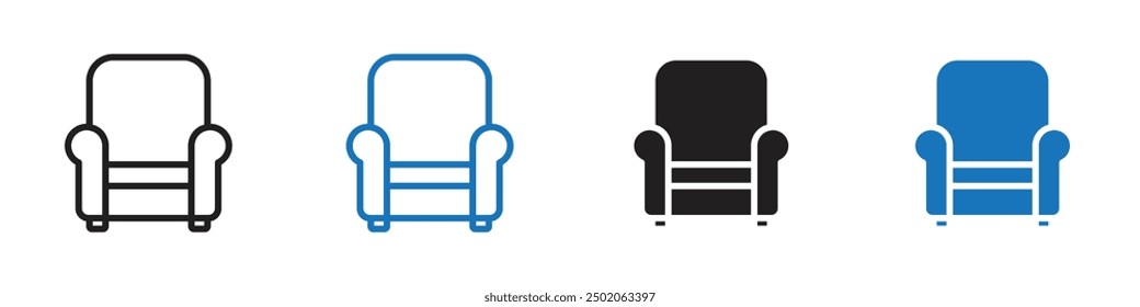 Sofa icon Simple thin line stroke vector
