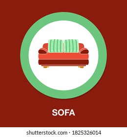 sofa icon - simple, vector, icon for website design, mobile app, ui. Vector Illustration