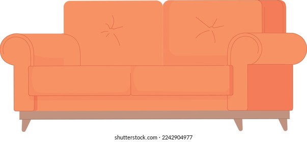 Sofa icon. Soft couch. Living room furniture isolated on white background
