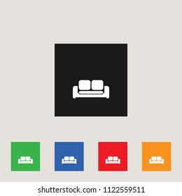 Sofa icon, stock vector illustration, EPS10.