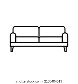 Sofa-Symbol, Stilzeichen für mobiles Konzept und Web-Design. Möbelschild.