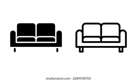 Icono del sofá para los App y los Sitios web. signo y símbolo del sofá. icono de los muebles