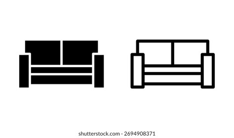 Icono del sofá para los App y los Sitios web. signo y símbolo del sofá. icono de los muebles