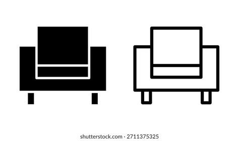 Icono del sofá para los App y los Sitios web. signo y símbolo del sofá. icono de los muebles