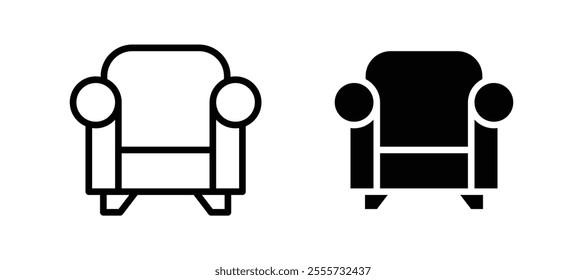 Sofa icon symbol collection on white background.