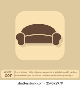 sofa icon symbol furniture. icon home interior