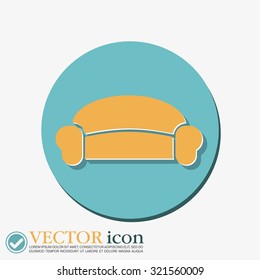 sofa icon symbol furniture. icon home interior