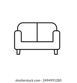 Sofa icon in thin line style Vector illustration graphic design 