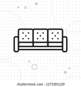 Sofa icon, vector best flat icon on texture background , EPS 10