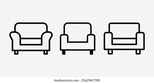 Sofa Icon Vector. Collection Of Sofa Icon Vector.  Containing sofa, chaise longue, couch, armchair, settee, single.