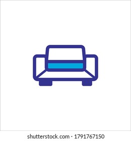 diseño de estilo de color vectorial de iconos de sofá