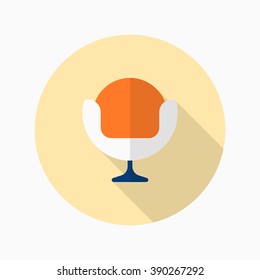 Sofa icon , Vector flat long shadow design.