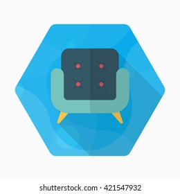 Sofa icon , Vector flat long shadow design.