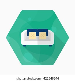 Sofa icon , Vector flat long shadow design.