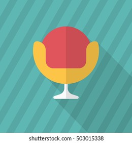 Sofa icon , Vector flat long shadow design.
