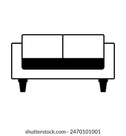 Sofa icon vector. Furniture illustration sign. Armchair symbol or logo.