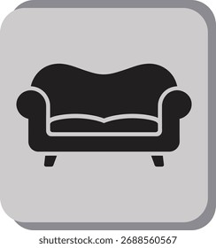 Sofa-Symbol. Vektor und Glyphe
