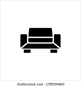 diseño de estilo de glifo vectorial del icono del sofá