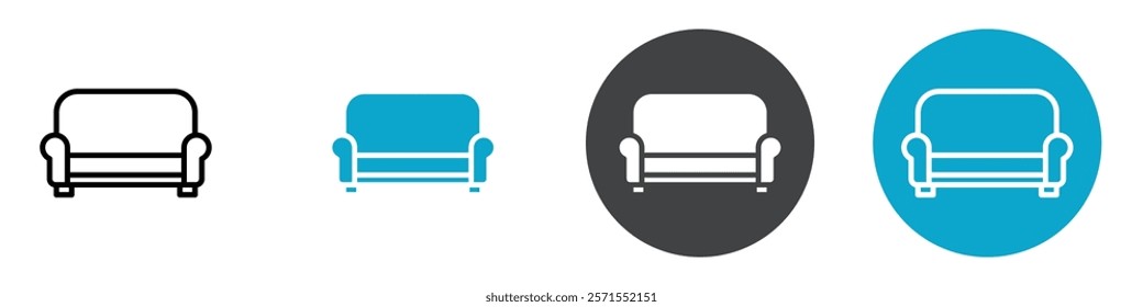 sofa icon Vector illustration in black