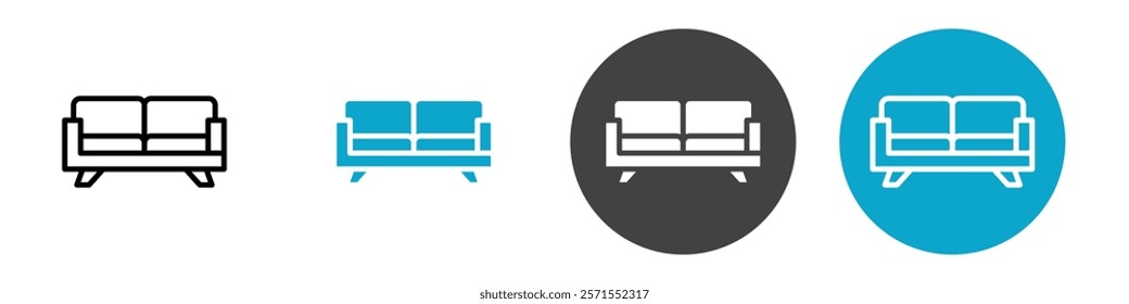 sofa icon Vector illustration in black