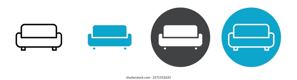 sofa icon Vector illustration in black