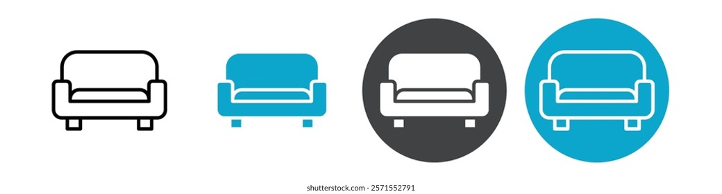 sofa icon Vector illustration in black