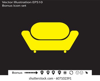 sofa, icon, vector illustration eps10
