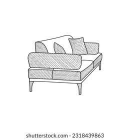 sofa icon vector, illustration logo template in line art style