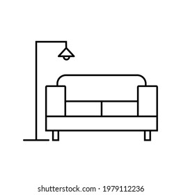 Sofa icon vector. Vector illustration on white background
