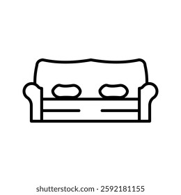 Sofa icon vector illustration, pictogram isolated on white background. color editable