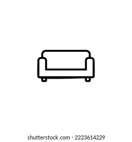 Sofa Symbol, Vektorgrafik. Sofabzeichen und Symbol. Möbelsymbol