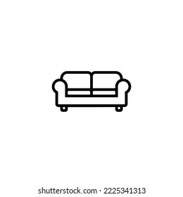 Ilustración vectorial de icono de software. símbolo y signo del sofá. icono de mobiliario