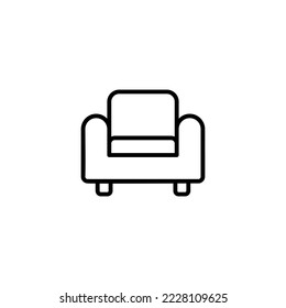Ilustración vectorial de icono de software. símbolo y signo del sofá. icono de mobiliario