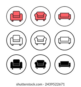 Sofa-Symbol Vektor-Illustration. Sofa-Zeichen und Symbol. Möbel-Symbol