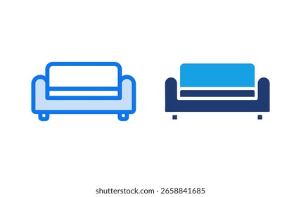 Sofa, Symbol, Vektorgrafik. Sofabild und -symbol. Möbelsymbol