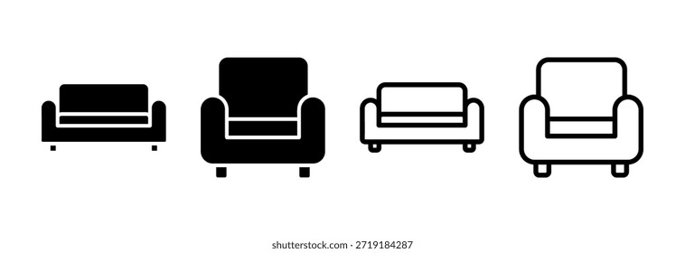 Ícone de sofá ilustração vetorial. sinal de sofá e símbolo. ícone de móveis