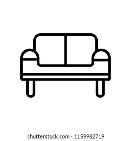 Sofa icon vector isolated on white background, Sofa transparent sign