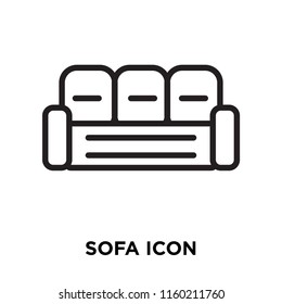 Sofa icon vector isolated on white background, Sofa transparent sign , linear symbol and stroke design elements in outline style