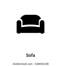 Sofa icon vector isolated on white background, logo concept of Sofa sign on transparent background, filled black symbol