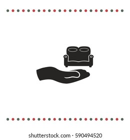 Sofa icon, vector logo