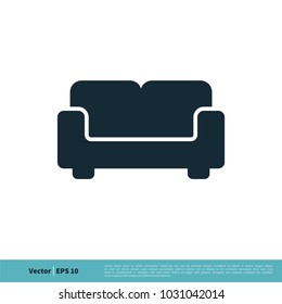 Sofa Icon Vector Logo Template Illustration Design. Vector EPS 10.