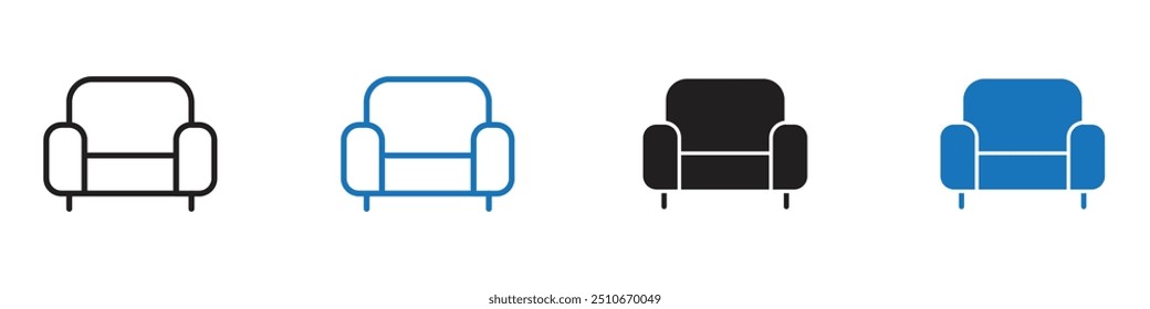 Sofa icon Vector set outline