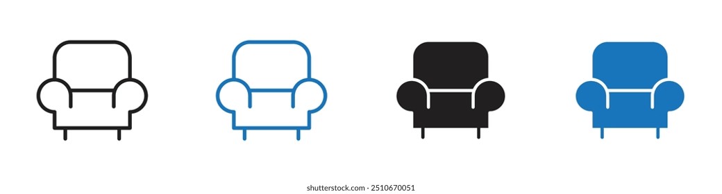 Sofa icon Vector set outline
